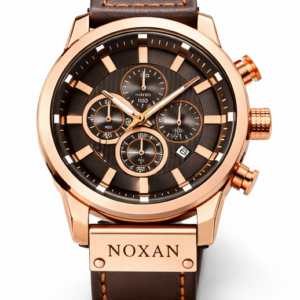 Noxan Leather Strap Big Dial Casual Sport Calendar Waterproof Watch for Men
