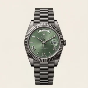 Luxury Stainless Steel Watch for Men – Green Dial Day-Date Collection