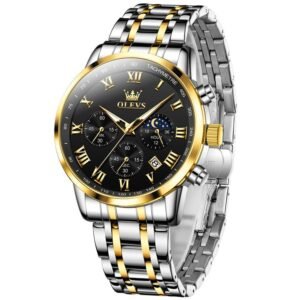 OLEVS 5529 Multifunctional Sports Fashion Watch Chronograph Stainless Steel Waterproof Quartz Watch for Man
